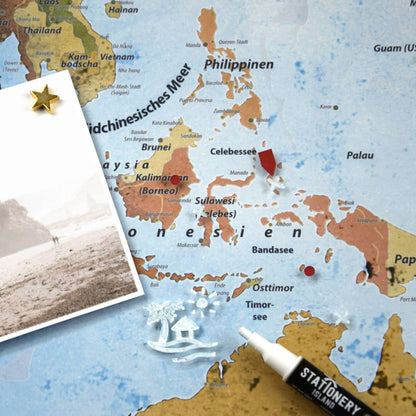 Magnetisches Glasbild - Weltkarte Ice